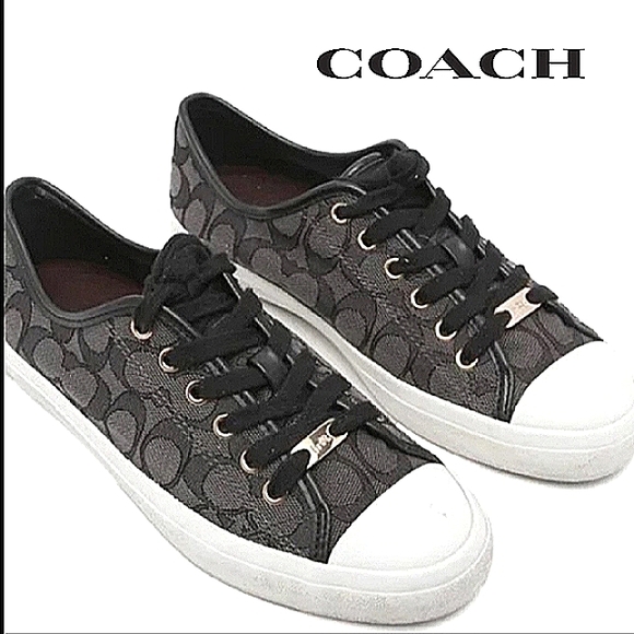 COACH Empire Outline C/Nap Signature Logo Lace Up CC Sneakers EUC - Picture 1 of 14